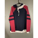 Boutique Happy Sailed Striped Double Hoodie Cowl Neck Sweatshirt Size 2X Blue Photo 1