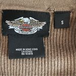 Harley Davidson Army Green Ribbed Thermal Henley Biker Top Vintage Size S Photo 5