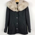 Vintage 1950s Claire Dratch Bethesda Fox Fur Collar Virgin Wool Jacket Coat S Photo 2
