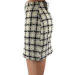 Windsor NEW Ivory Black Gold Metallic Tweed Plaid Mini Pencil Skirt Size S Photo 1