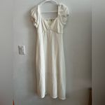 Source Unknown Unbranded White Textured Puff Sleeve Midi Dress Square Neck XS-S Photo 3