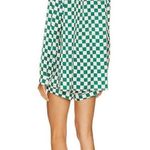 Show Me Your Mumu  Early Riser Pajama Top in Green Checker XSmall Womens Blouse Photo 1