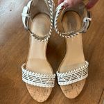 Marc Fisher NWOT Size 7 White Silver Studded Sandal, leather, heel is 3in. Photo 1