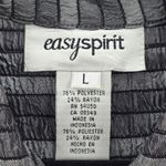 Easy Spirit  Gray Stripe Button Metallic Long Sleeve Coat Jacket Large Photo 6