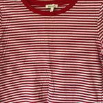 Ella Moss  Red White Striped Crew Neck Tee Shirt small Photo 1