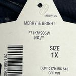 NWT Christmas tree long sleeve 1x navy graphic top Merry & Bright Photo 4