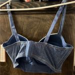 Colsie Denim Blue Bralette with White Lace Size XL Photo 2