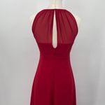Vintage Y2k Beaded Evening Gown Maxi Dress Halter Neck Empire Waist Red Womens 0 Photo 8