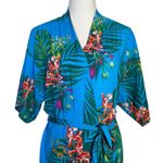 Soma  Satin Floral Robe Small/Medium Kimono Blue Multicolor Belted Feminine Photo 1