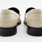 ZARA Gold Buckled Leather Loafers Photo 4