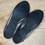 Stuart Weitzman  Embossed Leather Snakeskin Ballet Flats Metallic Silver Size 8.5 Photo 8