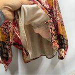 Entro Paisley Boho chiffon Colorful Fall Button Up Lightweight Patchwork Long Sleeve L Photo 3