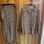 White Mark Sleepwear Soft Cheetah Print Pajamas New NWT Size 2X (14/16) Brown Photo 2