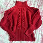 White House | Black Market  Women's Red Pullover
Turtleneck Cable Sweater Photo 0