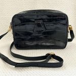 Sondra Roberts Vintage Black Leather Croc Embossed Rectangular Box Crossbody Bag Photo 6