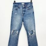 ANINE BING Lara Ripped Frayed Hem Kick Flare Jeans Photo 1