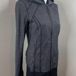 Lululemon Daily Practice Jacket Heathered Herringbone Black Gray Full Zip Sz 8 Photo 1