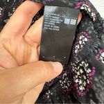 Anna Sui  Black Ditsy Floral Blouse Womens L Sheer Boho Peplum Long Sleeve Top Photo 7