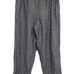 J. Jill Love Linen Wide Leg Cropped Pants Trousers Grey Medium High Waisted Gray Photo 0