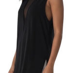 EXPRESS  Black Sleeveless Cutout ‎ Knit Mesh Shift  Tunic Top EUC Size Small Photo 0