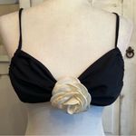 Black Bikini Set Floral Swimwear Two Piece Rose Detail Y2K Retro Goth Size M Size M Photo 6
