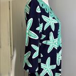Crown & Ivy Elegant Navy, Green & White Starfish Patterned Dress. Photo 3