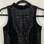 Gypsies & Moondust Black Velvet Sheer Detail Sleeveless Open Back Blouse Sz XS Photo 2