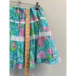 Lilly Pulitzer  Bliss Blue Lazy Paisley Skirt Small Ruffle Lace Tiered Resort‎ Photo 8