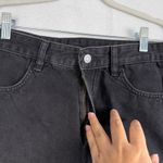 H&M  Denim Mini Skirt Black Raw Hem Distressed Womens 8 Fringe Streetwear Photo 2