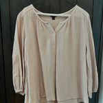 Ann Taylor Cream Boxy 3/4 Sleeve Blouse Photo 0