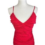 Lena Red Lace Bodycon Dress ruched cocktail party sleeveless sexy Size M Photo 3