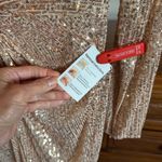 Mac Duggal Ieena Sequin Knotted Midi Dress Rose Gold Size 8 NWT Photo 2