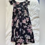 Nostalgia Black and Pink Floral Maxi Dress Size M Photo 9