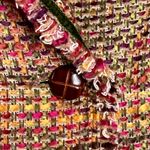 Liz Claiborne Blazer Size 10 Petite Multi Color Leather Buttons Lined Womens LS Photo 5