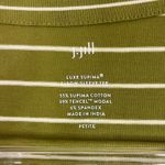 J.Jill | Luxe Supima Olive Green White Stripe Short Sleeve Tee Womens M Petite Size undefined Photo 2
