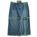 Old Navy  Blue Jeans Vintage Y2K Denim A-Line Long Skirt Size 16 Rear Slit Photo 3
