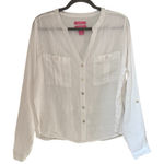 Isaac Mizrahi  Linen Button Down Blouse Photo 0