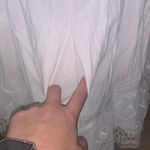 Women's Midi Dress White Lace Sleeves Wedding Lined V Photo 7