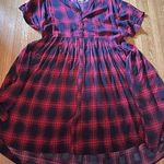 Anthropologie  Buffalo plaid baby doll dress, size xl, nwt Photo 0
