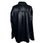 Free People  Satin Witchy Shooting For The Moon Button Down Shirt Black Large Photo 7