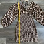 ACOA Puff Sleeve Mini Dress NEW Stretch Earth Tones Party Multiple Photo 8