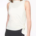 Athleta Cloudlight Asym Side Tie Tank Sea Salt White Womens Size Medium *Flaw Photo 0