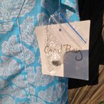 Coral Bay Linen Sleeveless Button Front Shirt Turquoise & White M Blue Size M Photo 3