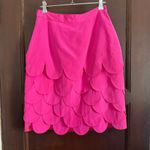 LULU BRAVO | 90s Vintage Hot Pink Silk Scalloped Scales Skirt | Size 6 Photo 1