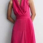 Reiss NWOT  Claire collar pleated rose color midi-dress size 0 Photo 3