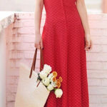 Ines de la Fressange x UNIQLO Red Polka Dot Button Front Midi Dress Women’s Smal Photo 0