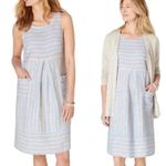 J.Jill Love Linen Striped Short Dress With Pockets Size M Petite Photo 3