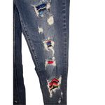 Judy Blue  Distressed High Waisted Skinny Jeans With Striped Fabric Photo 1