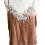 I.N.C International Concepts Lace Trim Cami Y2K Fairy Whimsical Size Medium Tan Brown Photo 0