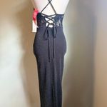 Black lace shimmer sexy fairy Y2K moto party maxi dress cocktail formal‎ 5 Photo 3